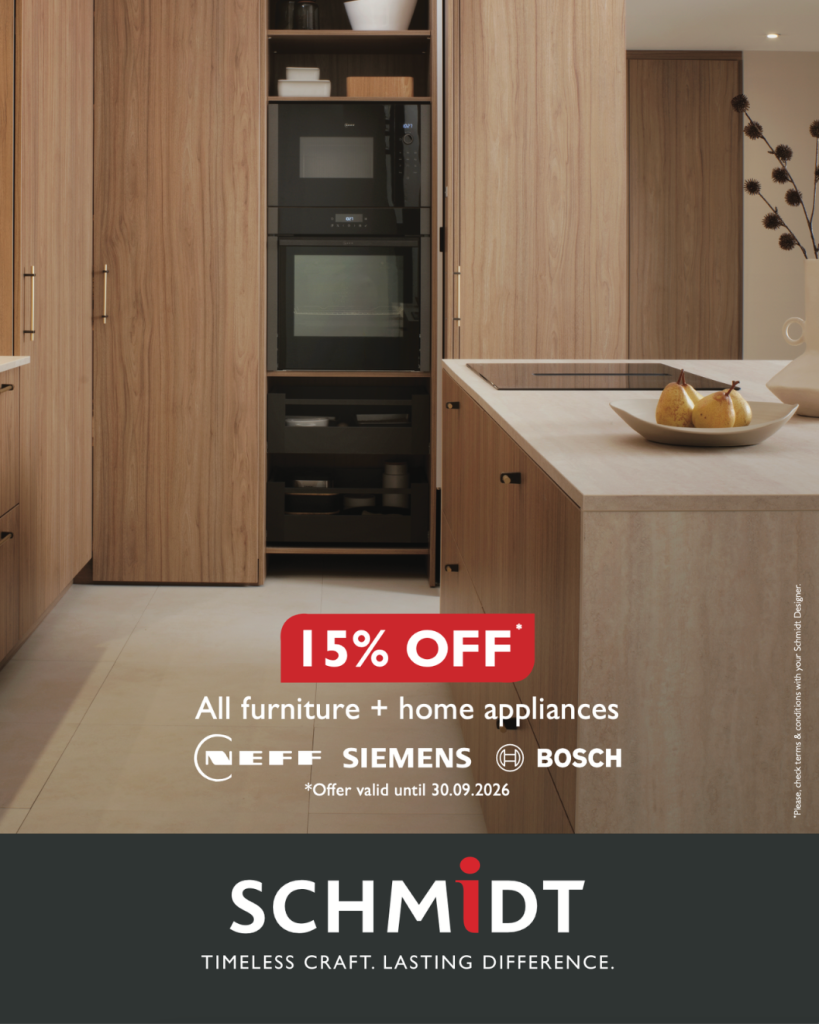 15% off kitchen furniture and home appliances this September at Schmidt Ringwood