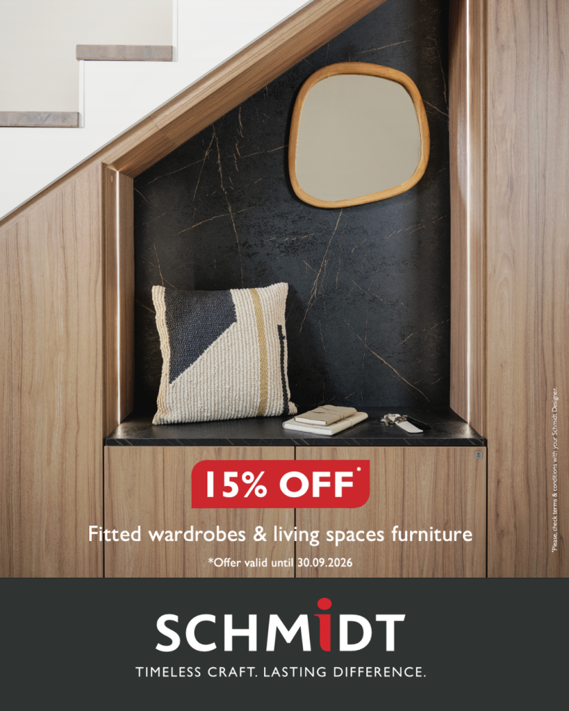 15% off fitted wardrobes and living space furniture this September at Schmidt Ringwood